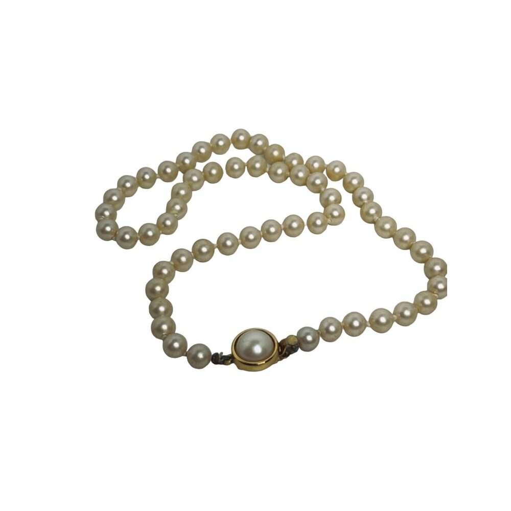 Vintage Faux Pearl Choker Necklace (5386) - Picture 5 of 9